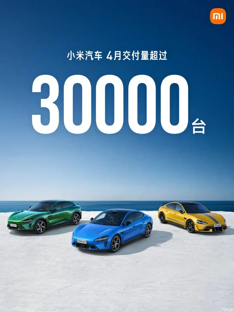 Xiaomi Auto Sales April 2026